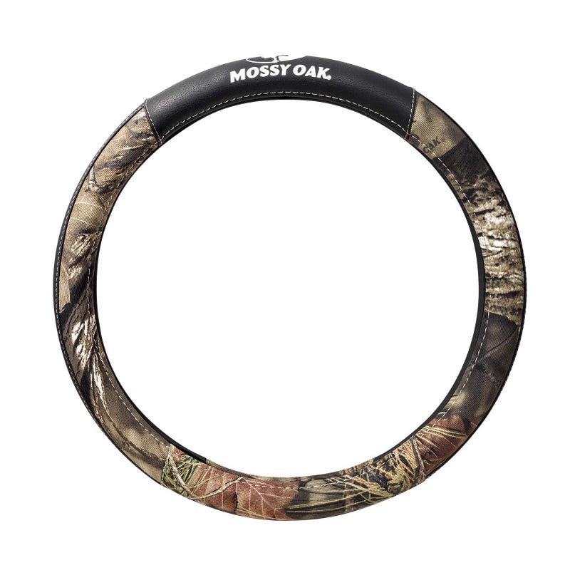 Mossy Oak Camo Steering Wheel Cover, Universal 15 inch - Made with Premium PVC Leather and Cotton Fabric - Official Licensed Product - Image 1